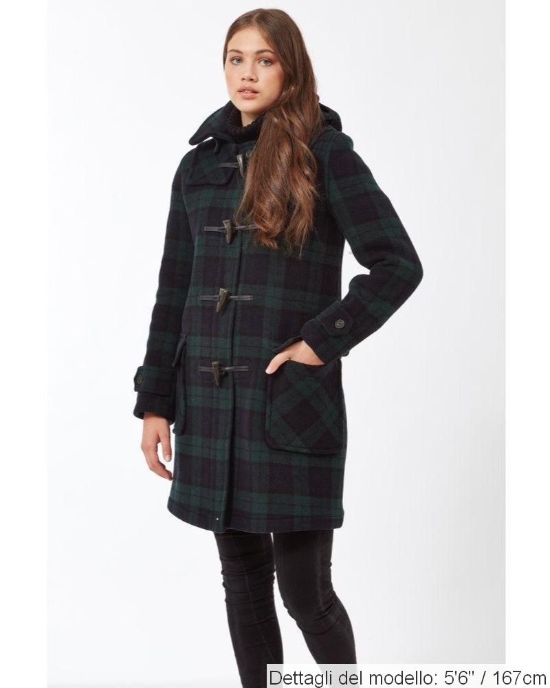 Borsone da donna London Classic Fit con alamari in corno - Tartan Blackwatch