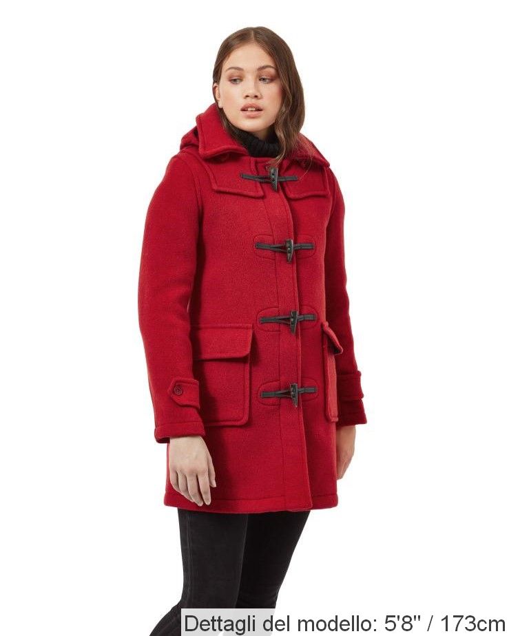 Borsone da donna London Classic Fit con alamari in corno - Rosso